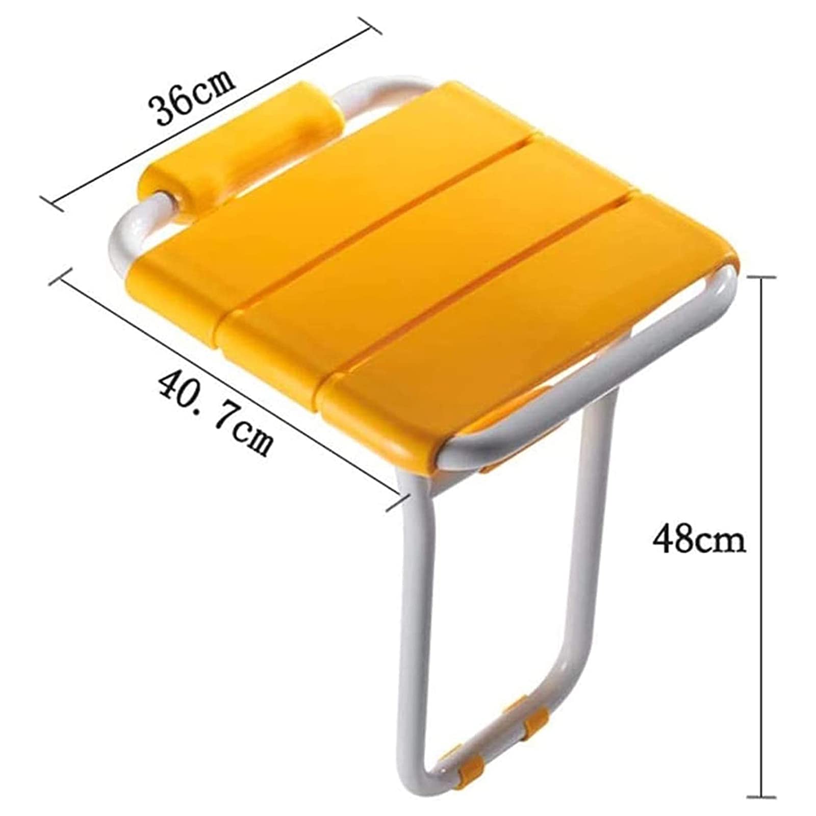 Taburete de Pared Plegable con Hojas abatibles, Asiento de Ducha y bañera de Seguridad, de Madera Maciza, con Patas de Apoyo.