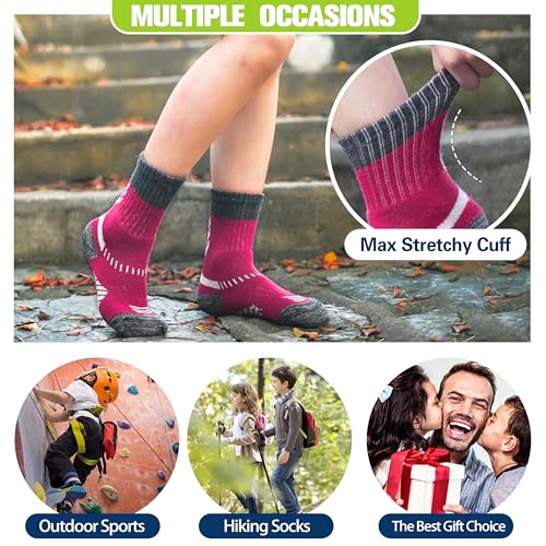 ANTSANG Kids Toddlers Boys Girls Merino Wool Hiking Athletic Thermal Warm Winter Socks4