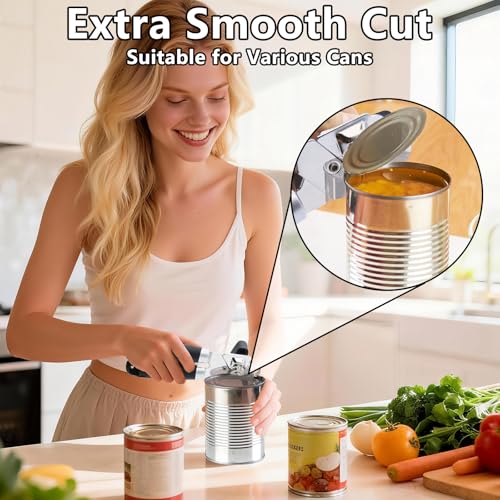 XIHULGJIN 5-Piece Stainless Steel Can Opener Set, Manual Can Openers for Seniors with Smooth Edge, Heavy Duty Can Opener, Bottle Opener, 2 Vegetable Peelers & Kitchen Scissors by XIHULGJIN - Image 5