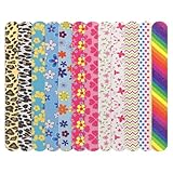 LNAUJS 12PCS Professional Double-Sided 100/180 Grit Nail Files Colorful Manicure Pedicure Tools