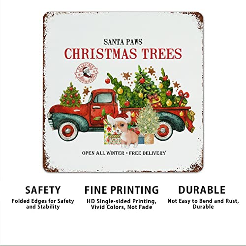 Panneau de Noël rétro en métal de 38 cm, style rustique et durable - 5