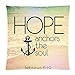 Christian Religious Bible Verse Inspirational Quotes 18x18 cusion case, Hebrews 6:19 Hope anchor the soul Throw Cushion Case Pillowcase Pillow Cover with Zipper One side - Size 18x18 inch
