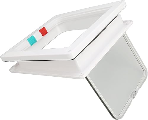 Vista 5 de Cat Flap Door Universal Interior Pet Door Controllable Access Windproof Noise Reduction Brush Bar Design for Cats and Dogs ABS Plastic 28 x 25 x 5