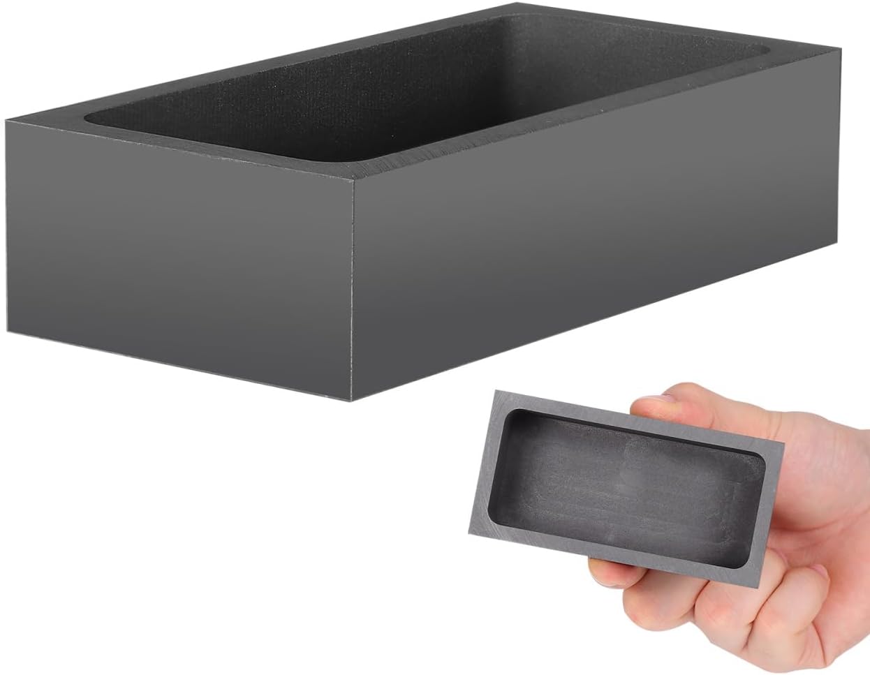 Gatuida Graphite Ingot Mould for Metal Casting Graphite Casting Mould Heat Resistant and Corrosion Resistant for Gold and Silver Laboratory Jewellery 10 x 5 x 2.5 cm