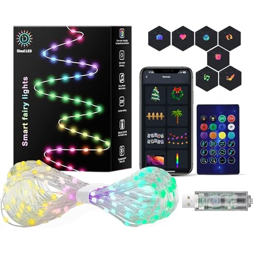 Super RGB Smart Fairy Lights, 16.4Ft 50LED Color Changing String Lights w/Remote & App Control...