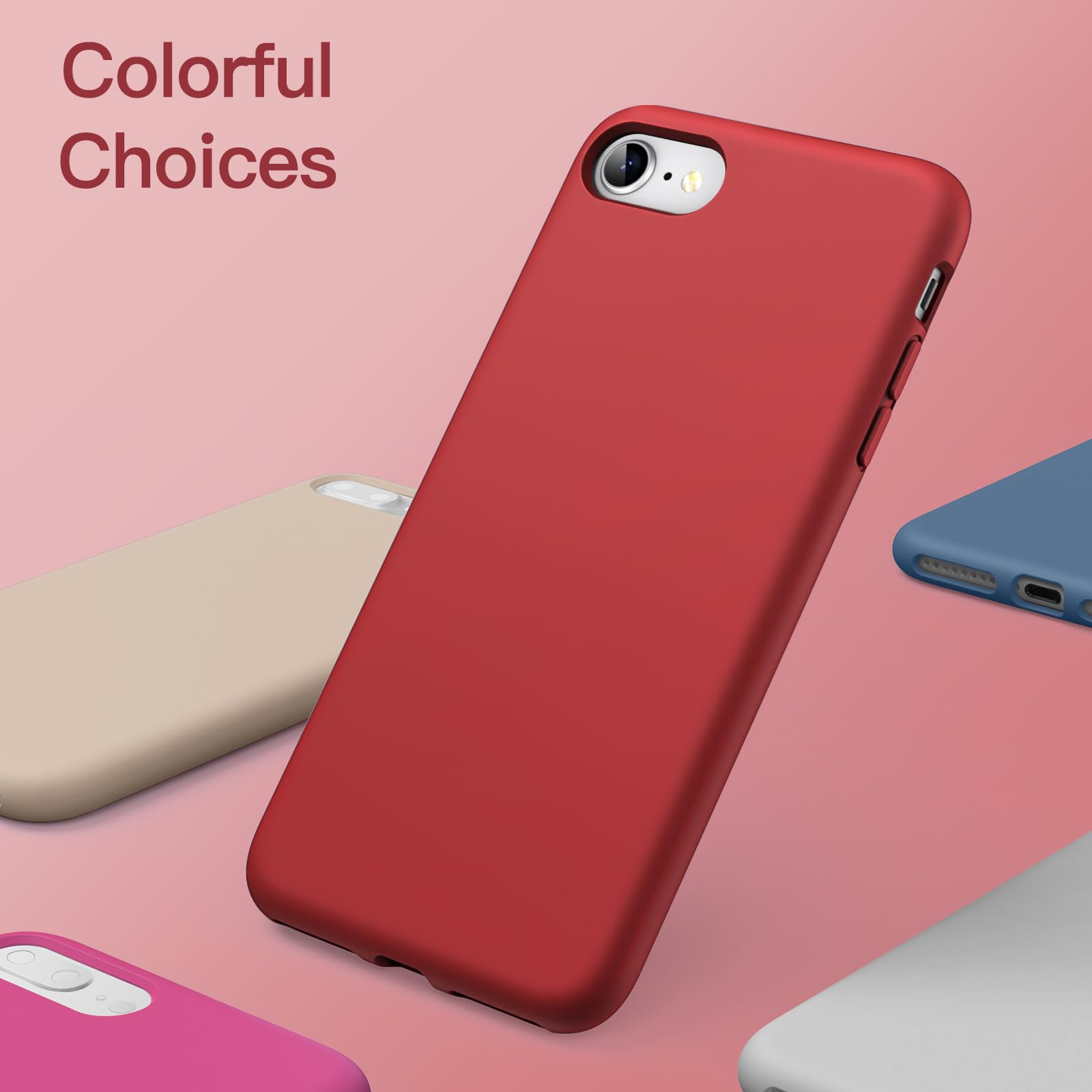 Custodia In Silicone Liquido Per IPhone SE 3/2, 8/7 - Protezione Completa Con Fodera In Microfibra - Foto 5