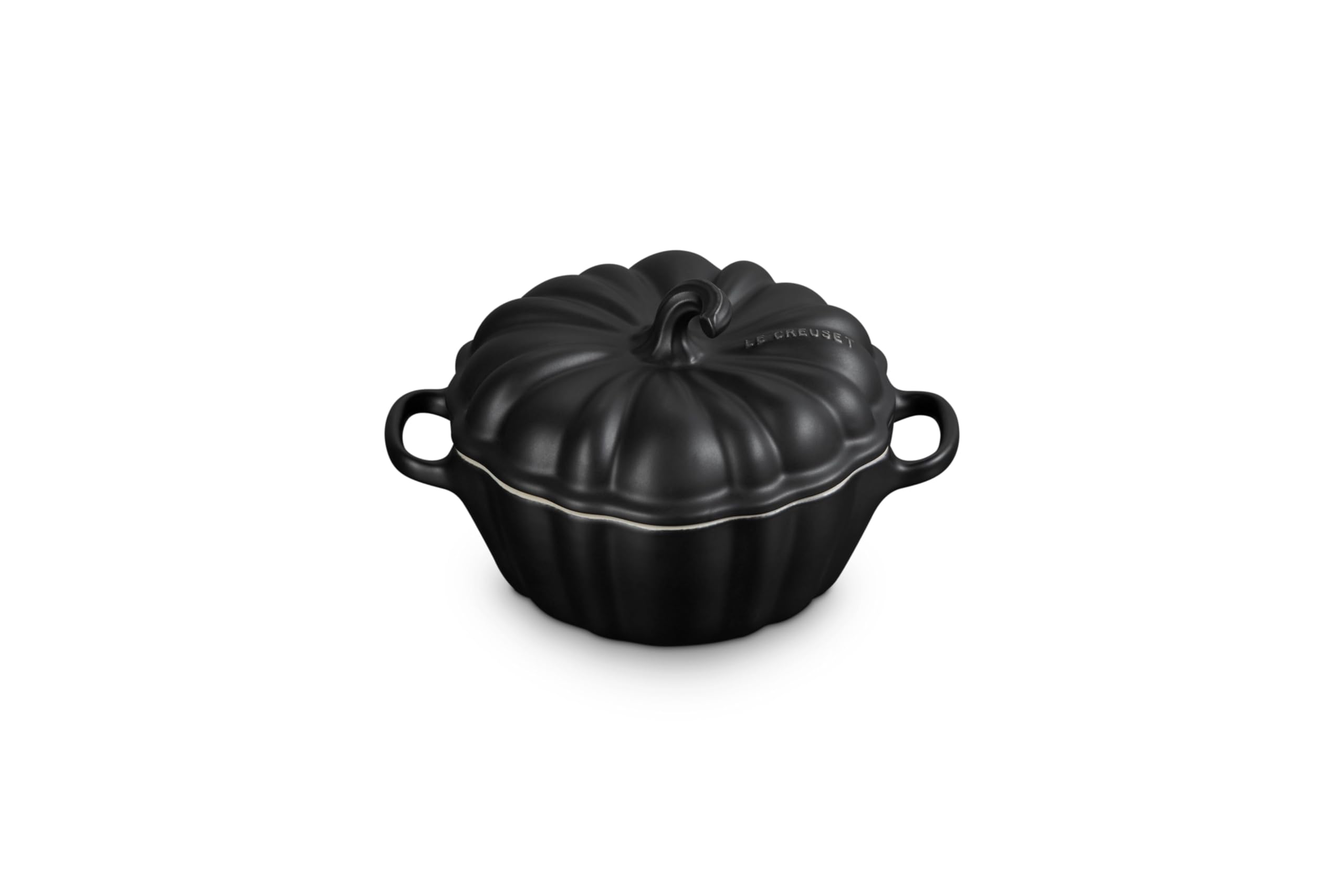 Stoneware Figural Pumpkin Petite Cocotte, 12 oz., Licorice