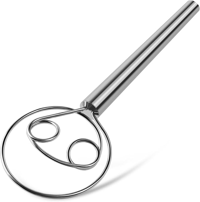 Danish Dough Whisk Stainless Steel Hook Dutch Bread Mixer for Sourdough Baking Tools