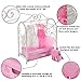 Badger Basket Toy Scrollwork Metal Doll Armoire with Storage, Dresses, and Accessories for 18 inch Dolls - White/Pink