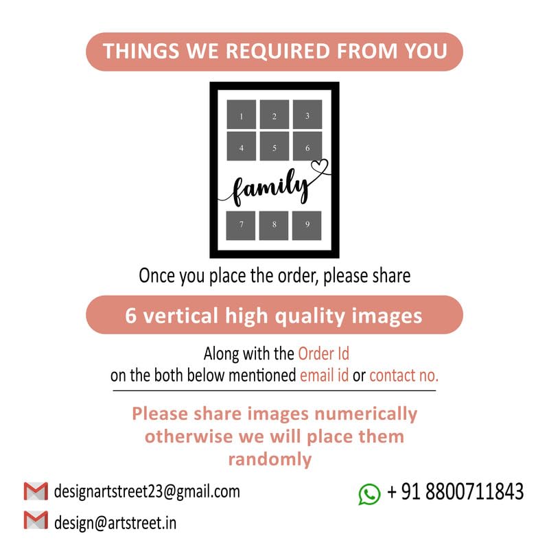 SNAP ART Customized Family with 9 Photo Collage print for Mother, Dad Gifts Photo Frame With Photo Upload, Birthday, Anniversary Gift for Husband, Couple, Brother, Sister, Parrents (A4) 3