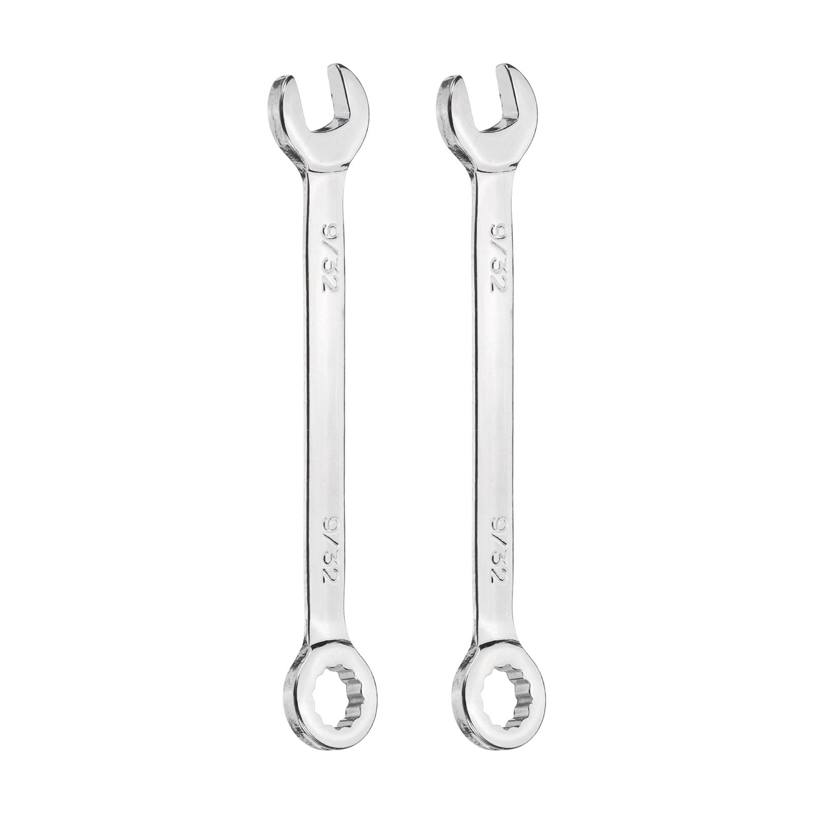 sourcing map 2pcs Mini Combination Wrench 9/32" 12-Point Box End & 15 Degree Angled Offset Open End CR-V Steel Double Ended Spanner Tool for Household Automotive Machinery DIY Repair