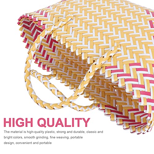 STOBAZA 1pc Straw Bag Shopping Shoulder Handbag Women Handwoven Bag Straw Tote Woven Market Basket Urban Leisure Bag Woman Handbags Women Shopping Bag Plastic Shopping Basket Work Rattan