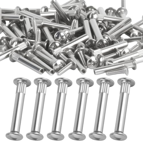 160 Pcs M4 Bolts Set, M4 Screws Cupboard Joining Bolts, Furniture Connecting Screws for Kitchen Cabinet Cupboard Wardrobe Furniture Connectors Fixing Connection(80 Binding Screw + 80 Sleeves)