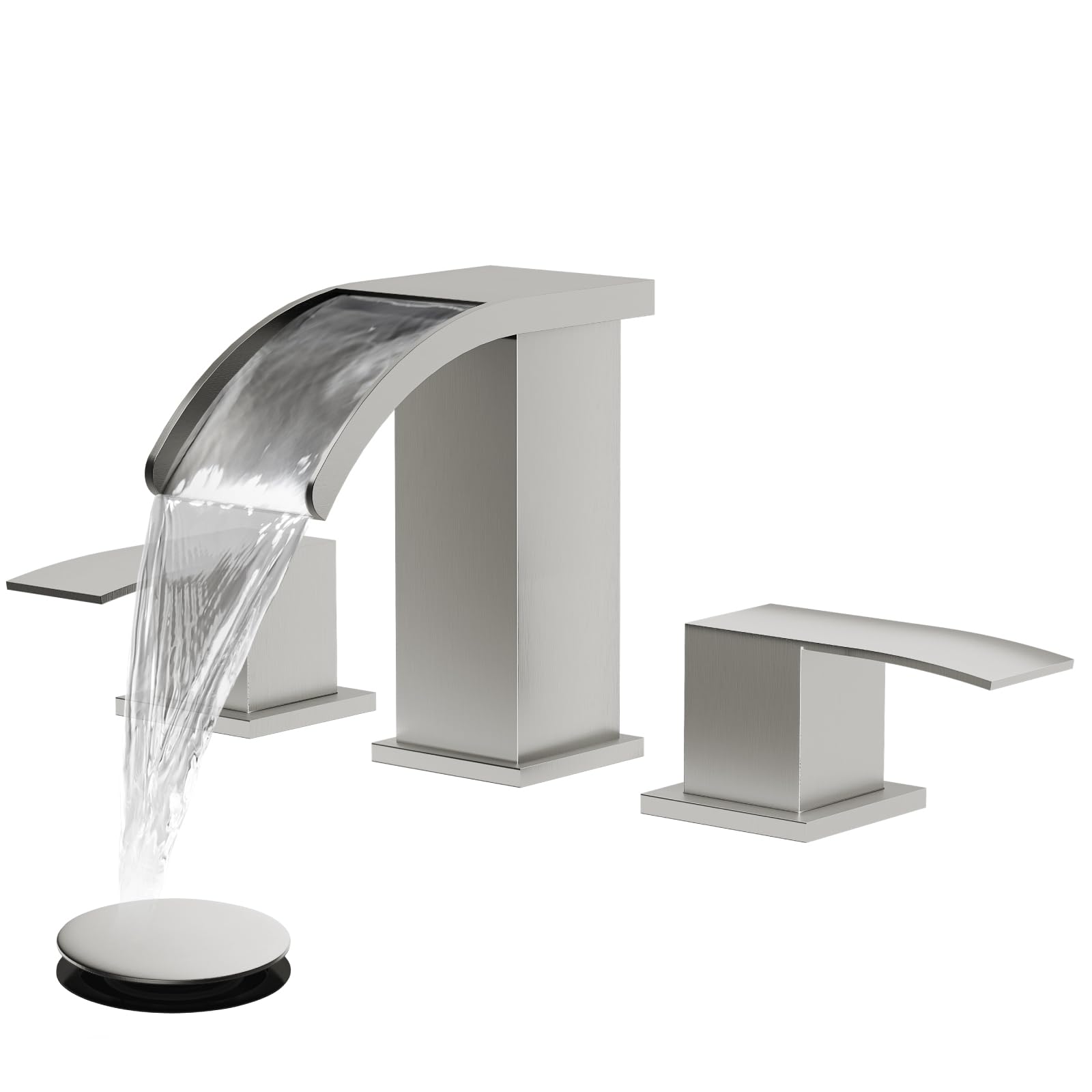 gotonovo Waterfall 8 inch Widespread Bathroom Faucet Set Bathroom Sink Faucet 3 Hole 2 Handle Vanity Lavatory Deck