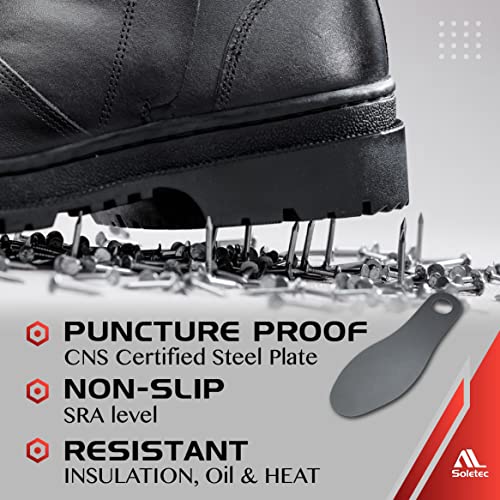 Steel Toe Work Boots, Chelsea Boots, Industrial & Construction Safety Shoes, Oil Resistant Outsole, Steel Plate Side Zip, for Men& Women, 7.5 Inch3