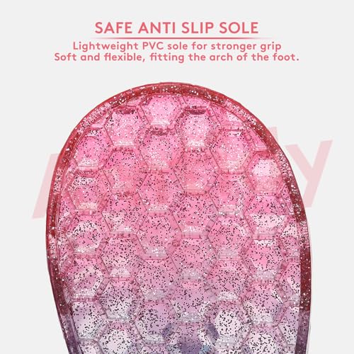 Amtidy Jelly Shoes for Girls, Children's Fishermen Sandals, Princess Birthday Toddler Glitter Sandals4
