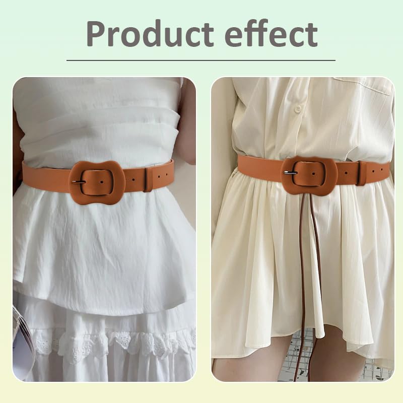 Boho Western Wide Belts for Women Y2k Cowgirl Vintage Belt for Dress Skirts Thick Chunky Fashion 2000s Belt for Women Boho Southwestern Waist Belts for Dresses Jeans Vintage Style3