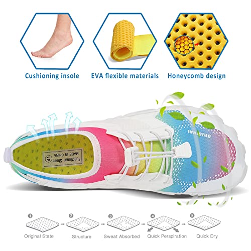 Image of MAYZERO Water Shoes Men Women Swim Surf Shoes Beach Pool Shoes Wide Toe Hiking Aqua Shoes Winter House Slippers