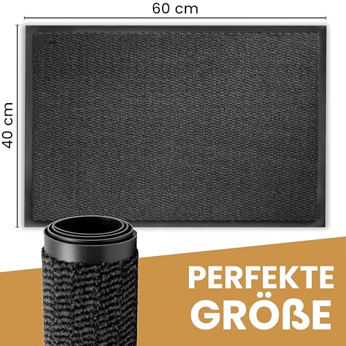 Bodenständig® Saubere Schuhe Dank saugstarkem Stoff (robust) perfekte Größe Anthrazit in 40x60cm - Fußmatte innen, Fussmatte innen - Schmutzfangmatte für innen Türmatte