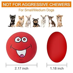 Squeaky-Dog-Toys-Chewing-Durable-Teething-Latex-Rubber-Soft-Interactive-Fetch-Play-Dog-Balls-with-Funny-Smile-Face-for-Puppy-Small-Medium-Pet-Dog-6PCS - Cucciolini Doodles   Squeaky-Dog-Toys-Chewing-Durable-Teething-Latex-Rubber-Soft-Interactive-Fetch-Play-Dog-Balls-with-Funny-Smile-Face-for-Puppy-Small-Medium-Pet-Dog-6PCS