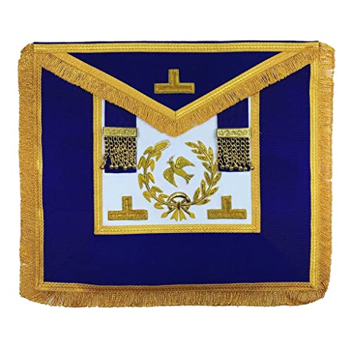 Bricks Masons Craft Grand Officers Full Dress Apron (Leather,Grand Treasurer)