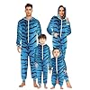 Blue Tiger Costume Onesie Adult Pajamas for Womens Men One-Piece Hooded Sleepwear Jumpsuit