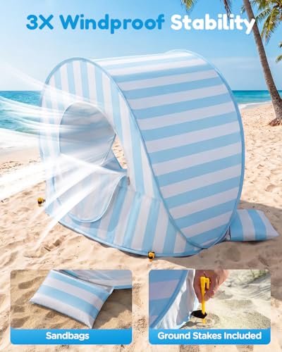 Sino Salected Baby Beach Tent, UPF 50+ Sun Shelter, Pop Up Beach Canopy - image 4