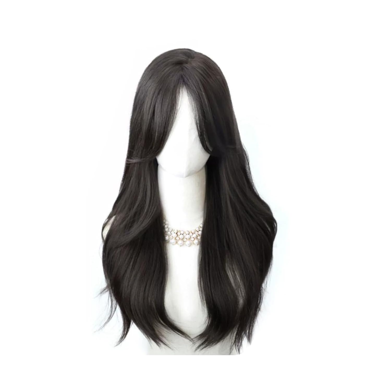 Hand-woven Wrapped Women’s Wig, Full Head Cover Natural Medium Slightly Curly Wig Cover 60cm/23.6in Black Tea Colour Hand-woven Wrapped Women’s Wig, Full Head Cover Natural Medium Slightly Curly Wig Cover 60cm/23.6in Black Tea Colour