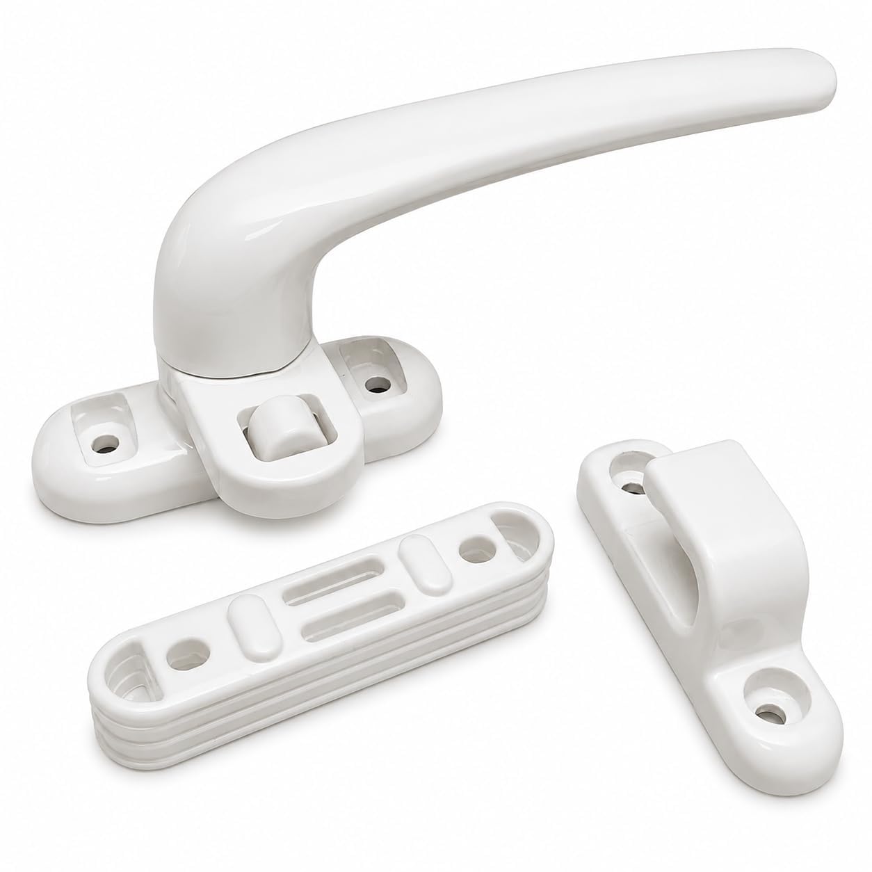 Aluminium Window Handle for uPVC & Aluminium Windows | Single Point Domal Handle | Left Side Locking Window Handle | Corrosion Resistant Replacement Handle with Screws | White | Pack of 1-image-39