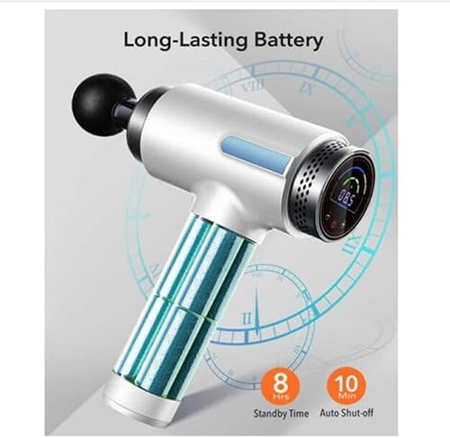 Miniatura 6 de Pistola de masaje muscular, pistola masajeadora de percusión portátil de tejido profundo para atletas, masajeador corporal eléctrico de mano para