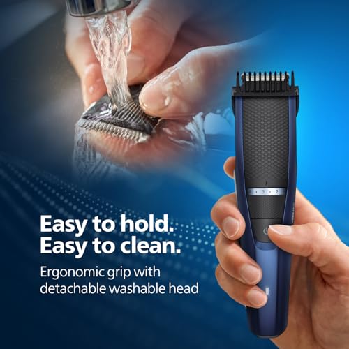 Image of Philips India's No.1 Men's Trimmer* | Lift & Trim Technology | Skin Friendly Beard Trimmer for Men | Effortless Styling | Self-Sharpening Blades | 60 mins runtime | 3 yrs warranty* | BT3325