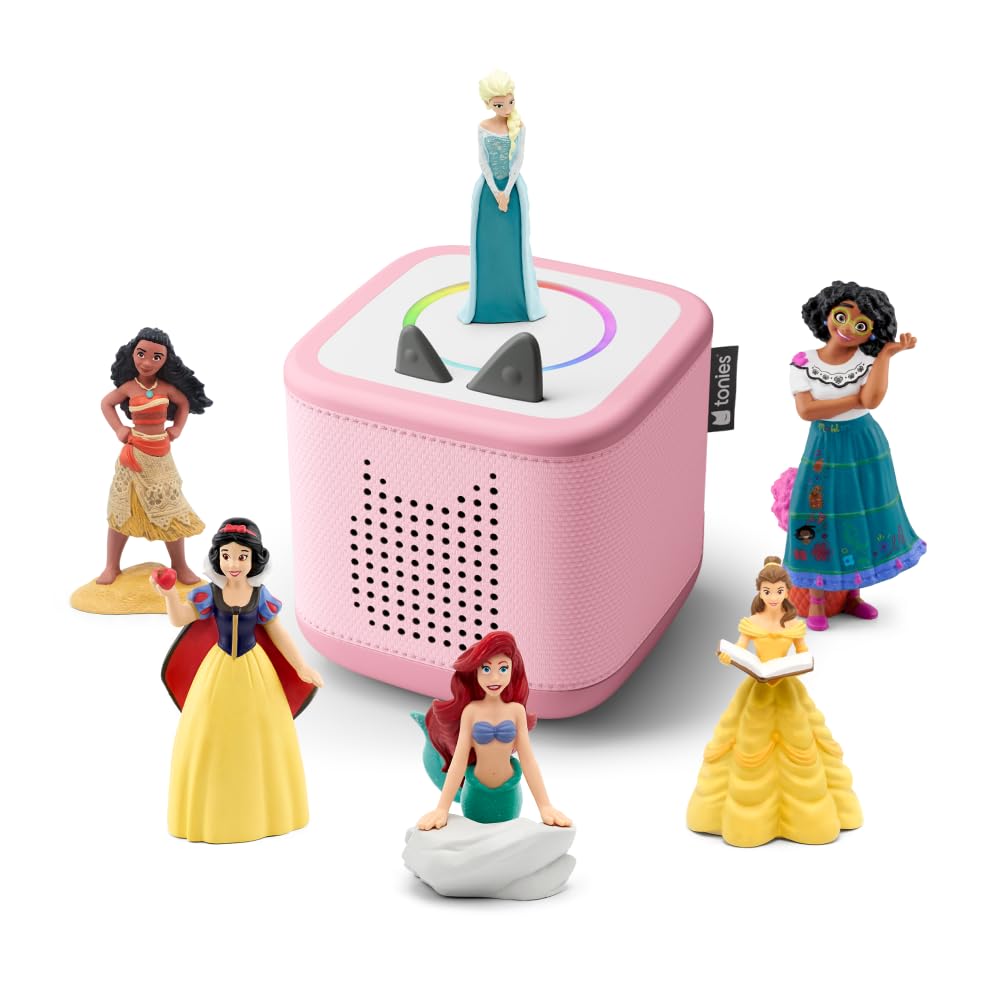 tonies Toniebox 2 Bundle Incl. 6 Disney Heldinnen ELSA, Ariel, Vaiana, Encanto, Anna, Schneewittchen, Pink, Audioplayer für Hörbücher, Lieder, Einschlafen und Tonieplay für Kinder