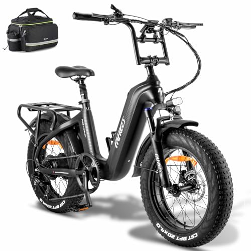 Fafrees F20 Master Bicicleta Eléctrica, 20 * 4.0' Fatbike, Batería 48V/22.5Ah Ebike de Fibra de Carbono, Bici Eléctrica Montaña para Adultos, Alcance 100KM (Negro)
