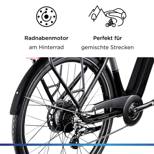 ZÜNDAPP Ebike Herren 28 Zoll Trekkingfahrrad | E Bike 8 Gänge 175-195 cm Elektro Fahrrad | E-Bike Elektrofahrrad mit hydraulischen Scheibenbremsen | Z810 – Bild 6