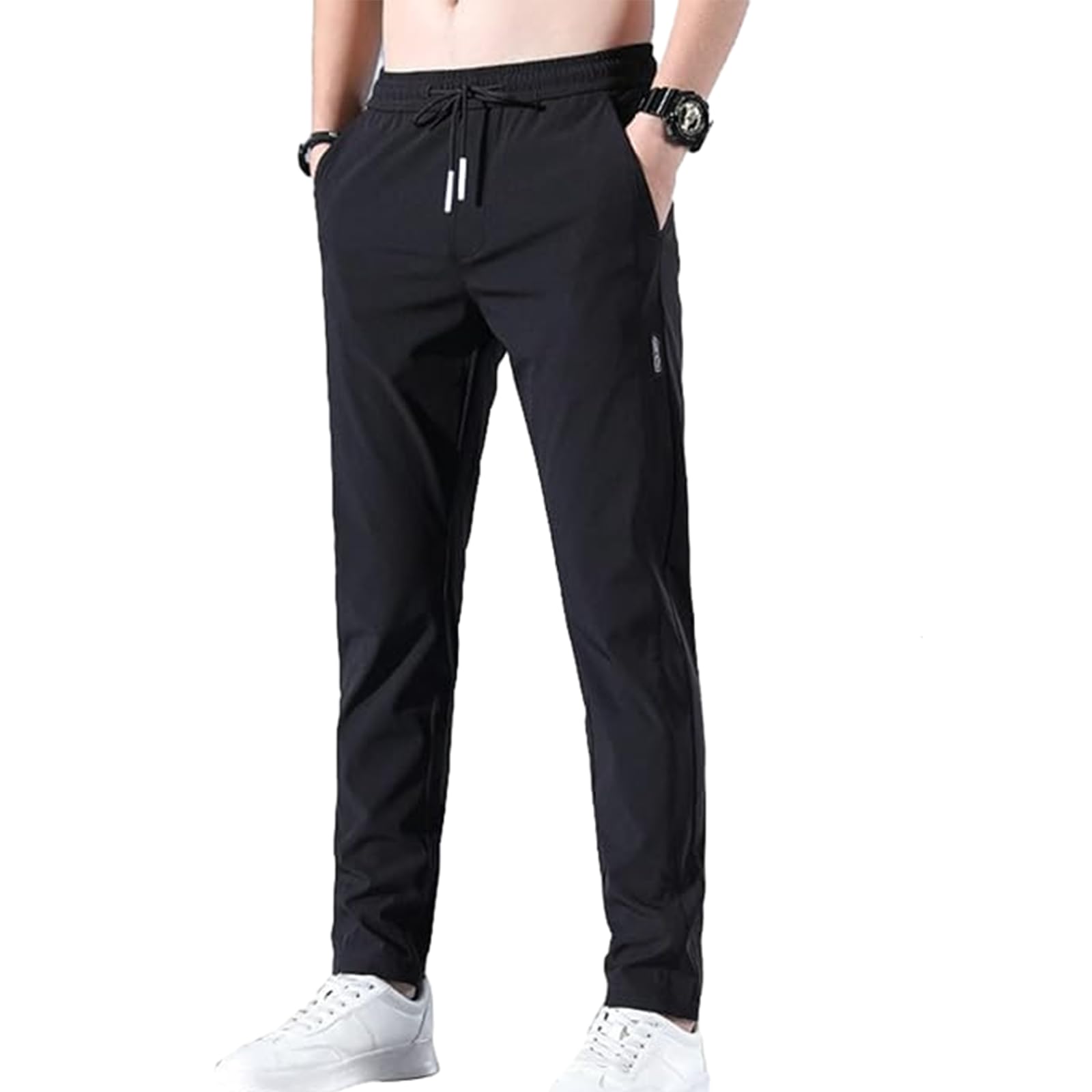 Generic Bevawear Fast Dry Stretch Pants Light and Thin, Glidepants - Unisex Quick Dry Pull-On Stretch Pants, Quick Drying (US, Alpha, X-Large, Regular, Regular, Black)