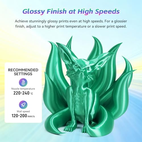Image of FLASHFORGE Silk+ PLA Filament 1.75mm Light Green, Silky Texture 3D Printing Filament, Enhanced Layer Adhesion with Stunning Surface Finish; Chrome-Like Brilliance and Silk-Smooth Perfection