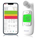 Nascool Upgraded Digital Peak Flow Meter for Asthma Adult, Kids w/Green LCD Display, Home Spirometer Testing Device with Bluetooth APP for Smart Asthma Monitoring