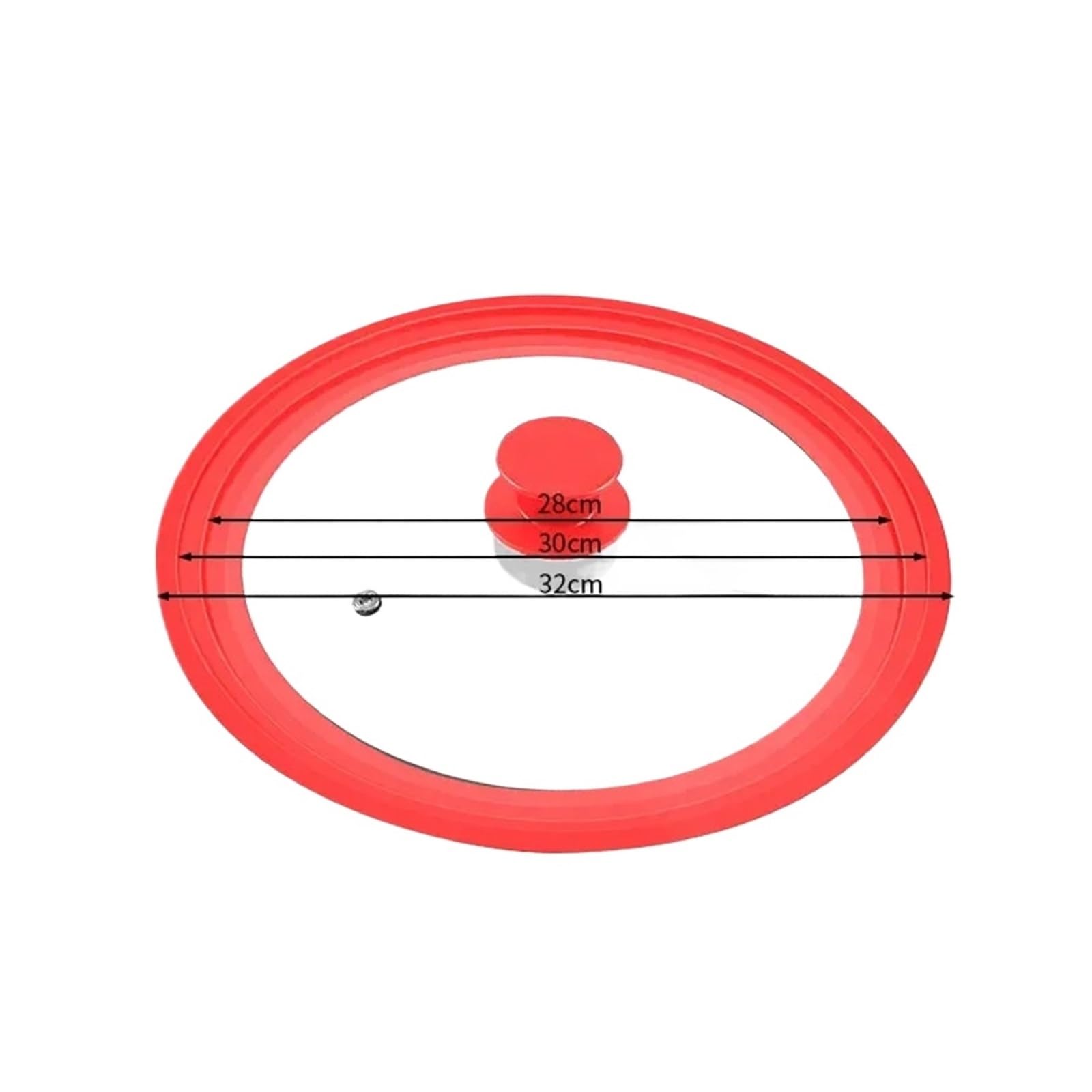 16-22-28-32cm Silicone Glass Covers Pans Skillets Multifunctional Adaptable Lids Stove Round Protector Caps Kitchen Accessories(Red 28-30-32cm)