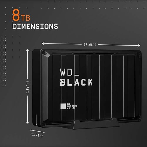 Miniatura 2 de WD_BLACK 8TB D10 Game Drive - Disco duro externo portátil, compatible con Playstation, Xbox, PC y Mac - WDBA3P0080HBK-NESN