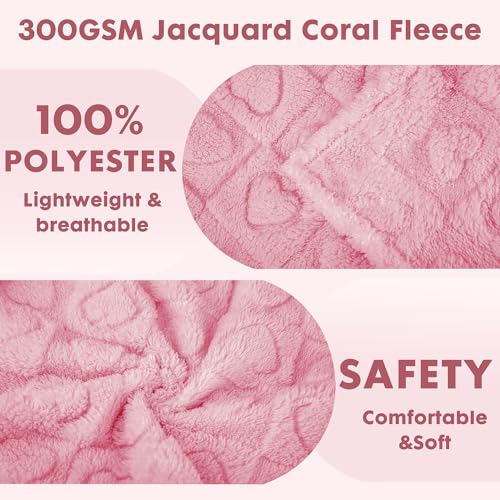 gogobunny Calming Plush Dog Cat Blanket 300GSM Coral Fleece, Ultra-Soft Machine Washable Pet Bedding for Small Medium Dogs Cats Puppies Kittens (Pink, 30x40) - Image 5