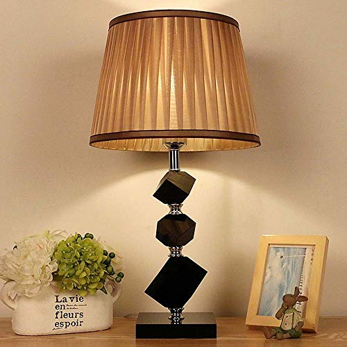 Lampe de table en cristal et métal luminaire marron contemporain 12x22"
