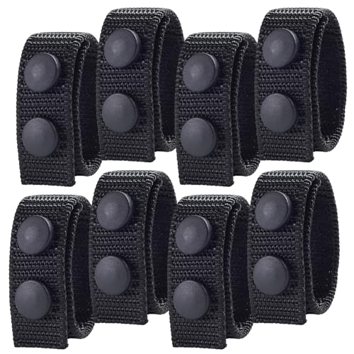 Ciltlurk 8PCS Tactical Belt Keepers for Duty Belt Heavy-Duty Nylon Belt Stabilizers with Double Snaps & Hook Tape Fits 2 to 2.25 Inch Wide Police Security Hunting & Outdoor Work Belts