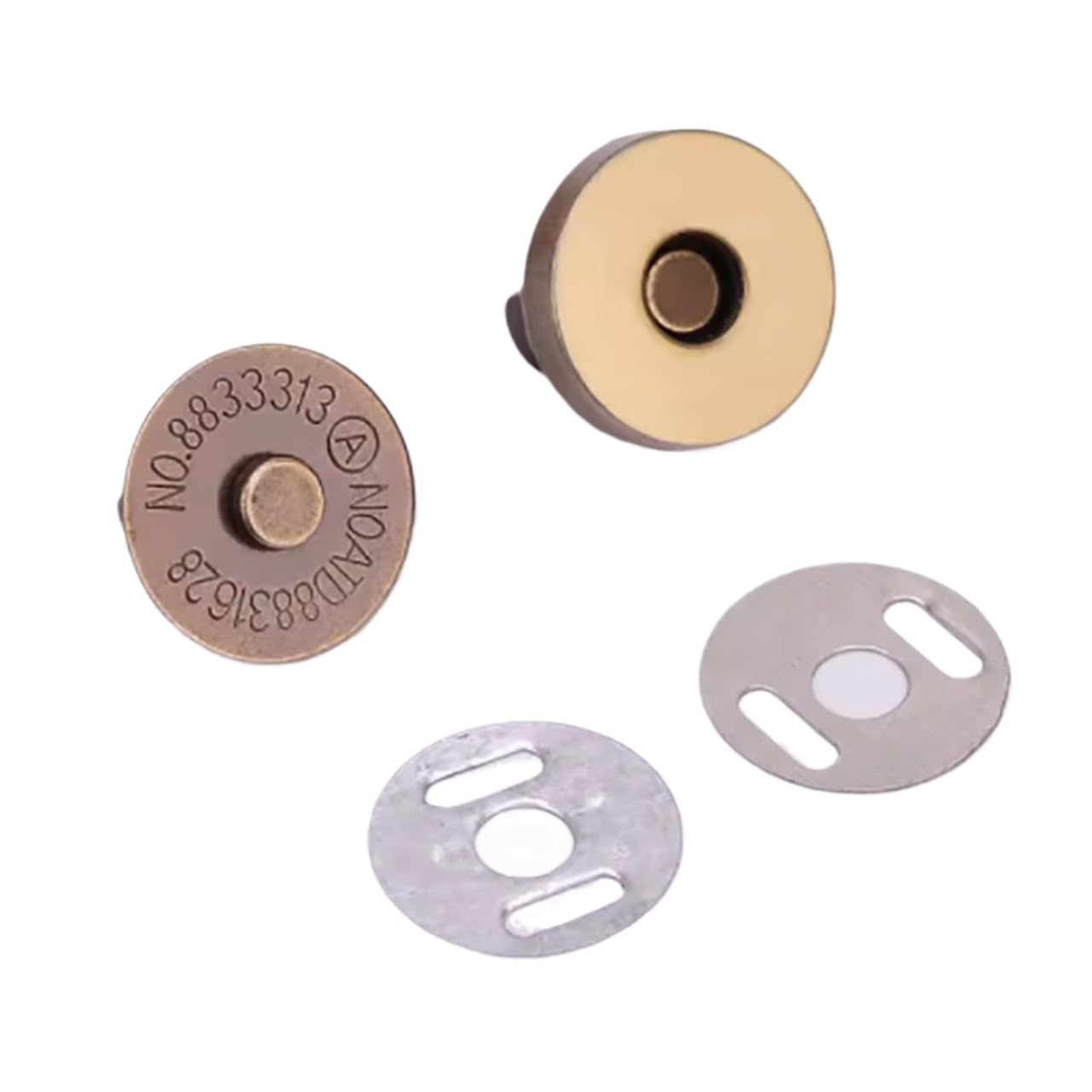 Magnetic Press Studs 10Sets Magnetic Buttons for Bags and Wallets Automatic Adsorption Clasp Snaps 14mm 18mm Sewing Leather Craft(Bronze,14mm 0.55in)
