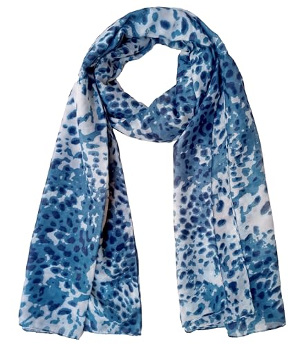 Fabtone Elegant Women's Scarf - Tiger Print Stylish Multi Soft Poly Cotton Stole for Girls Summer - 70 x 180 cms