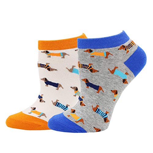 Image of Women's Haute Dachshund Dog Socks Casual Crew Socks Animal Cute Socks Gifts for Women