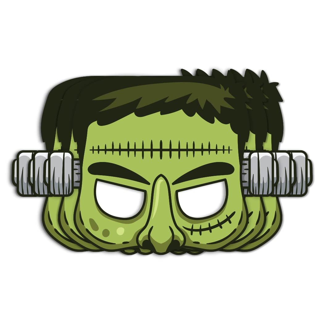 Festiko® Halloween Theme Eye Masks (48 Pcs), Halloween Theme Party Supplies, Return Gifts for Kids, Halloween Theme Party Items,Frankenstein Eye Masks for Kids