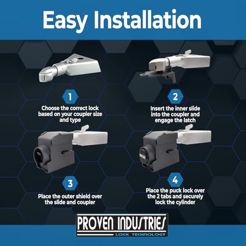 image for Proven Industries Model 2516-B Trailer Lock, Fits 2 5/16-Inch Bulldog 