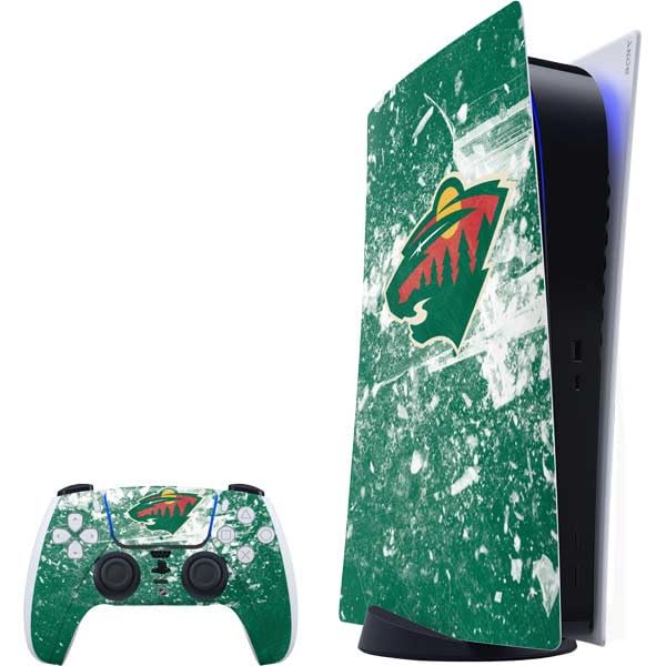 Skinit Decal Gaming Skin Compatible with PS5 Bundle - Officially Licensed NHL Minnesota Wild Frozen Design