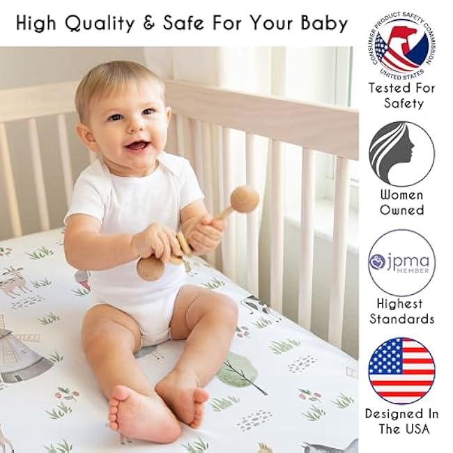 Sweet Jojo Designs 2-Piece Baby Crib Sheets Set (Farm Animals) for Boys or Girls, Infant Nursery, Toddler Room - Standard Size (Farmhouse, Southern, Country, Barn Animal, Farms Theme, Cow, Grey Horse)