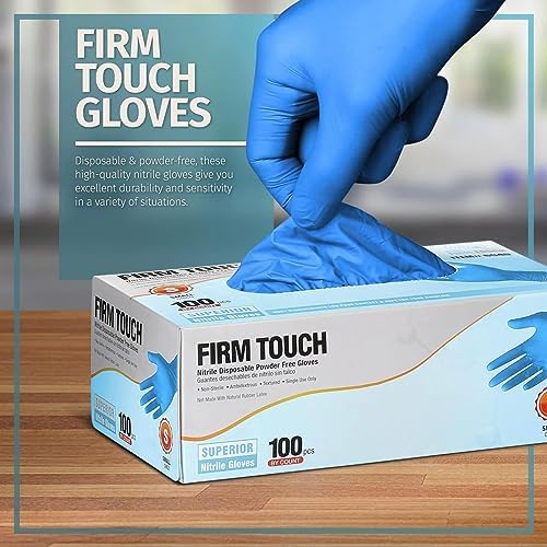 Glove Station Guantes desechables de nitrilo de tacto firme, sin látex, resistentes, con agarre texturizado, grado alimenticio, 100 unidades